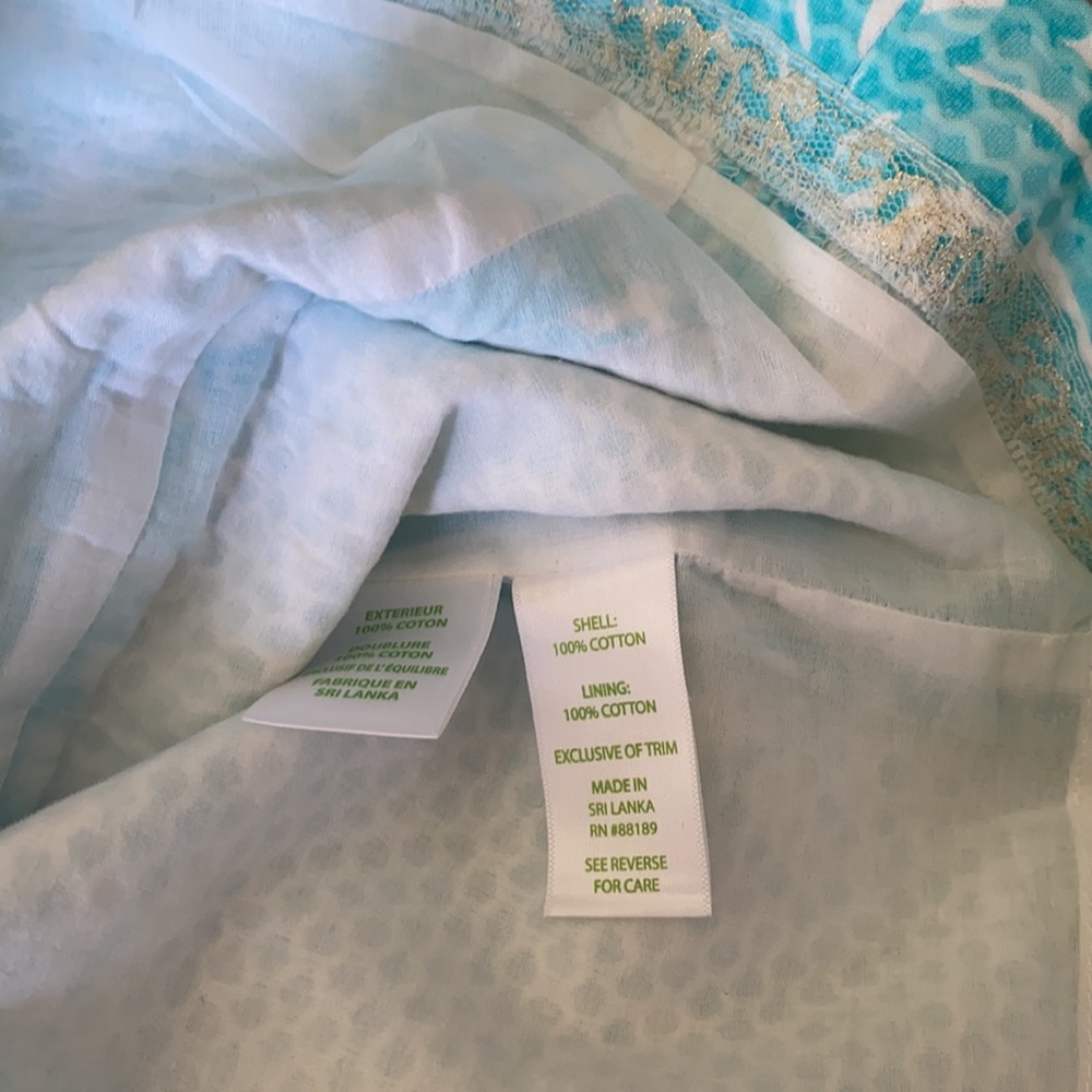 Lilly Pulitzer sleeveless dress 4 Teal blue and white - Picture 7 of 8